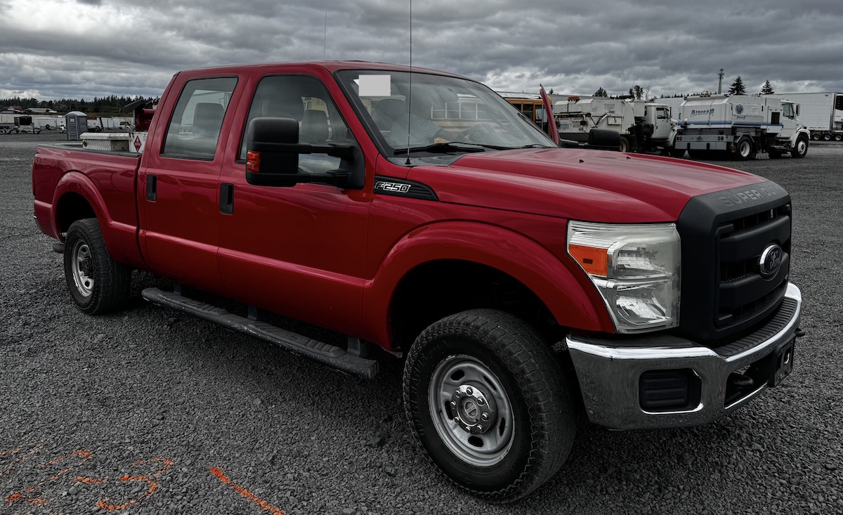 A red 2013 Ford F250